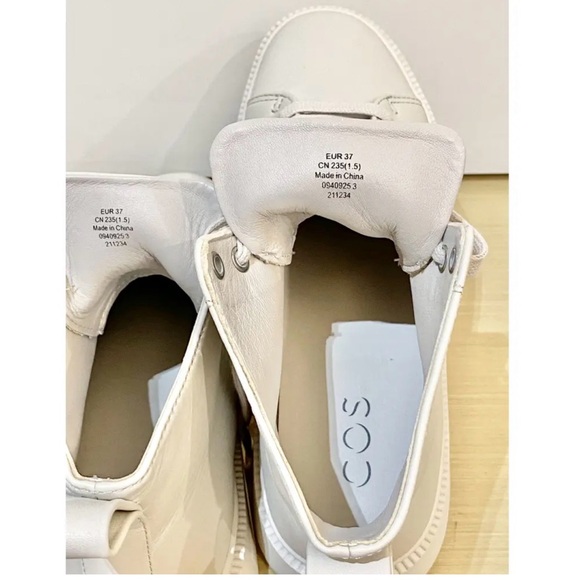 COS Women's Cream High-Top Sneakers / boots size 7 - Picture 6 of 9